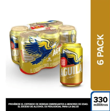 Cerveza Aguila Light x6 Unidades (Six Pack)