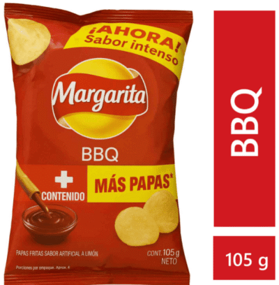 Pasabocas Papas Margarita BBQ - 105 g (mediano)
